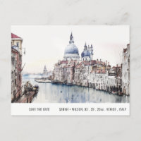 Venecia Italia Canales acuarela Salven la fecha