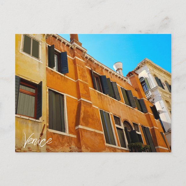 Postal Venecia Italia Casas de arquitectura veneciana (Anverso)