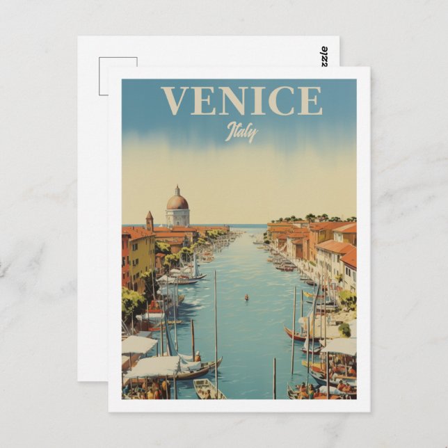 Postal Venecia Italia Famoso lugar de viaje vintage (Anverso / Reverso)