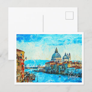 Postal Venecia Italia Hermoso paisaje de pintura al óleo
