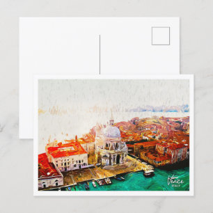 Postal Venecia Italia Hermoso paisaje petrolero pintado e