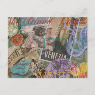 Postal Venecia Italia Viaje Bonito Vintage Arte Colorido