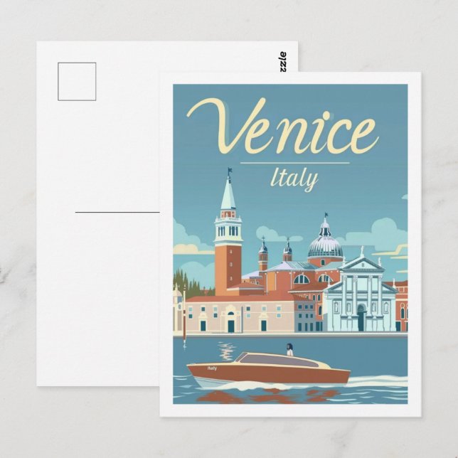 Postal Venecia Italia Vintage Famoso lugar de viaje (Anverso / Reverso)