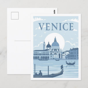 Postal Venecia Italia Vintage Famoso lugar de viaje