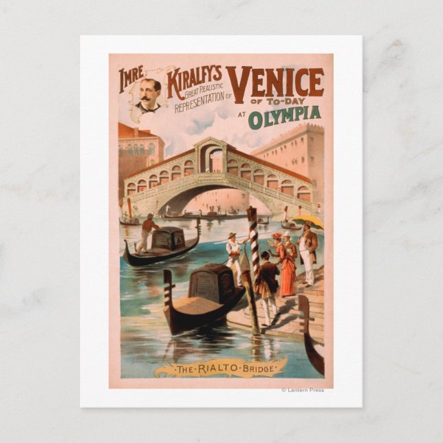 Postal Venecia, novia del mar en las góndolas olímpicas 2 (Anverso)