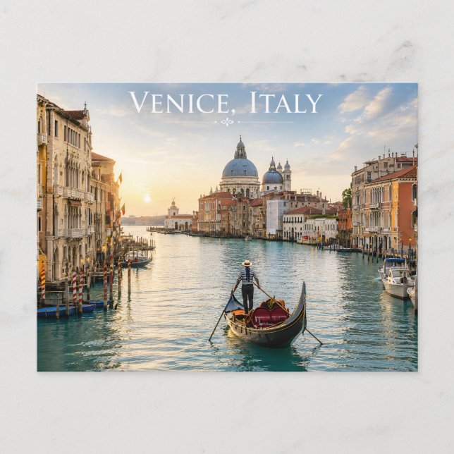 Postal Venecia pacífica amanecer Italia viaje (Anverso)