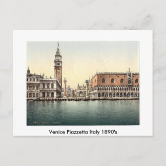 Postal Venecia Piazzetta Italia, años 1890