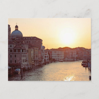 Postal Venecia,Sunset en el canal grande
