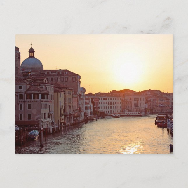 Postal Venecia,Sunset en el canal grande (Anverso)