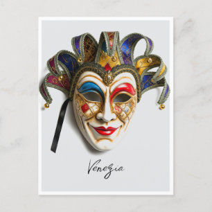 Postal Venecia Venecia Italia Máscara de Carnaval