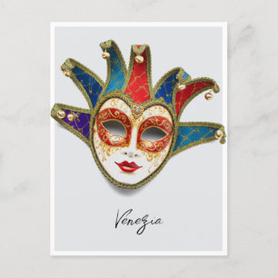 Postal Venecia Venecia Italia Máscara de Carnaval