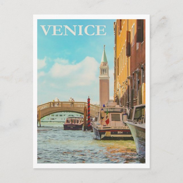 Postal Venecia, viajes retro (Anverso)