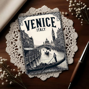 Postal Venecia vintage Italia góndola viaje