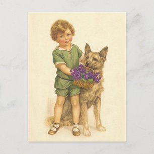 Postal veneciana colorida para niños y perros