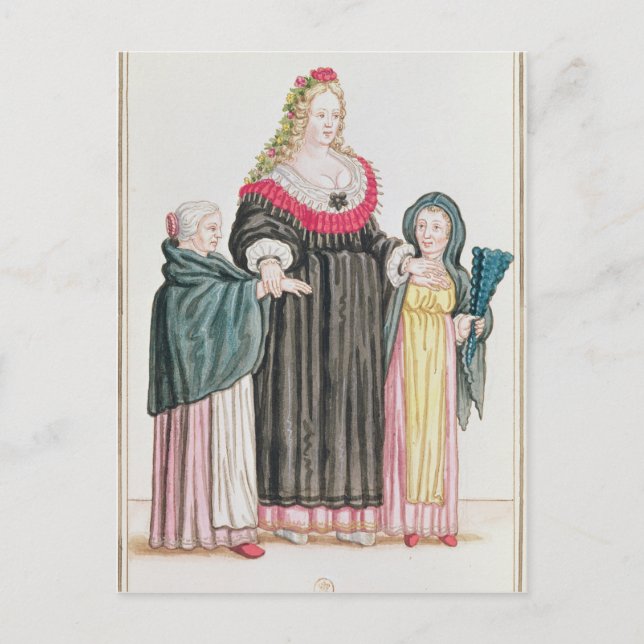Postal Venetian Courtesan (Anverso)