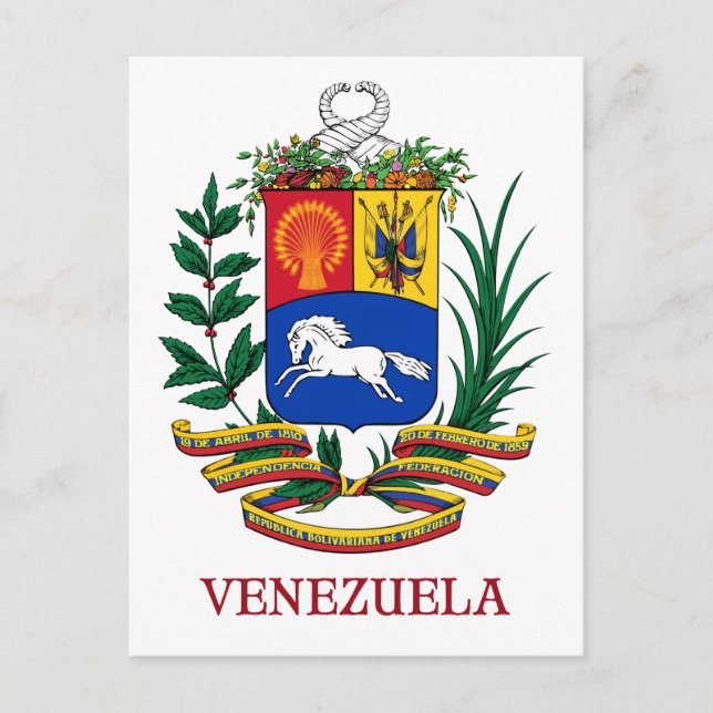 Postal VENEZUELA - emblema/escudo de armas/bandera/símbol (Anverso)