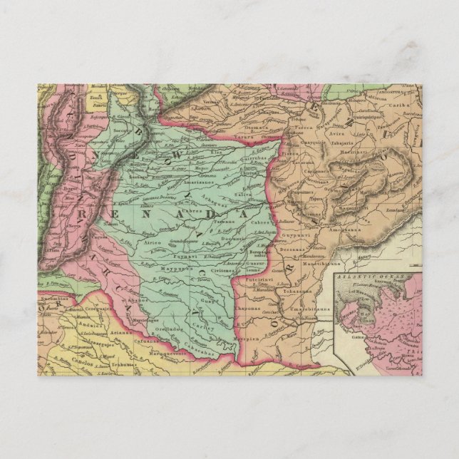 Postal Venezuela, Nueva Granada y Ecuador (Anverso)