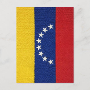 Postal Venezuelan flag embroidery style design