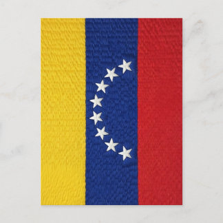Postal Venezuelan flag embroidery style design