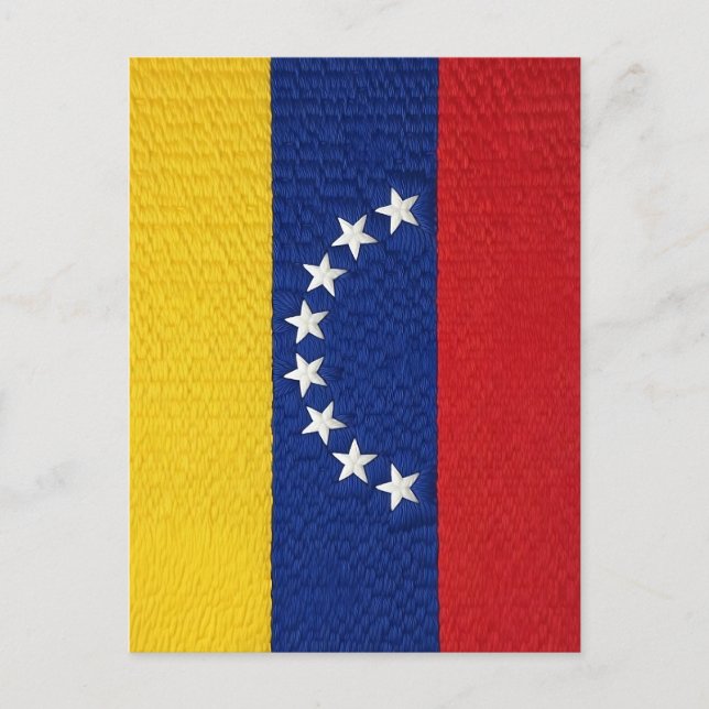 Postal Venezuelan flag embroidery style design (Anverso)
