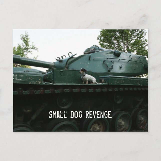 Postal Venganza de perros pequeños. (Anverso)