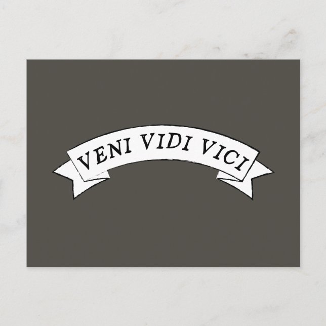 Postal VENI VIDI VICI - Vine y vi conquistar (Anverso)