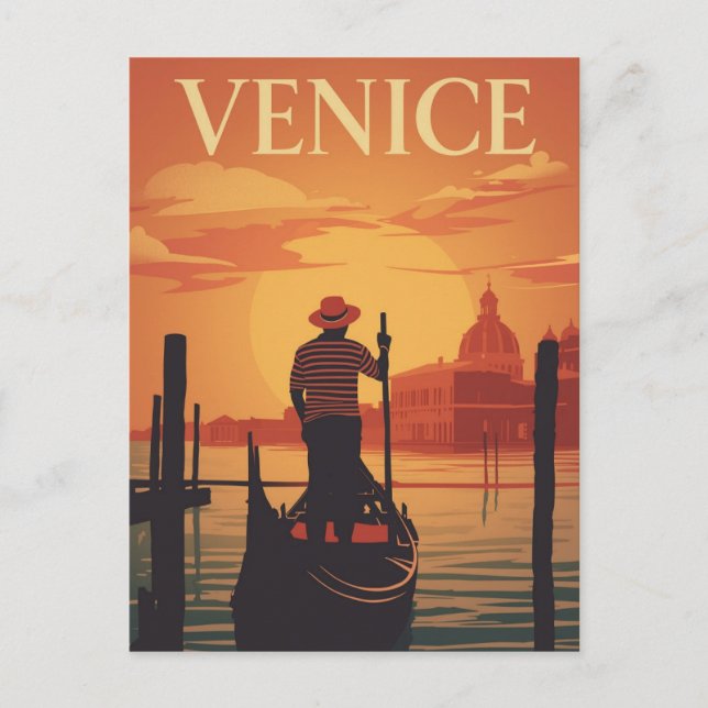 Postal Venice Gondola Sunset (Anverso)