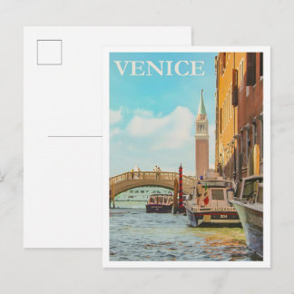 Postal Venice Italy Vintage Travel 