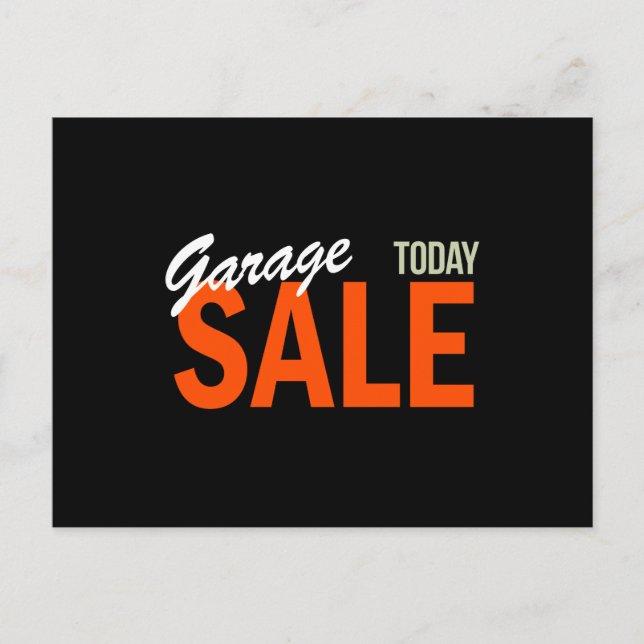Postal Venta de Garage hoy (Anverso)