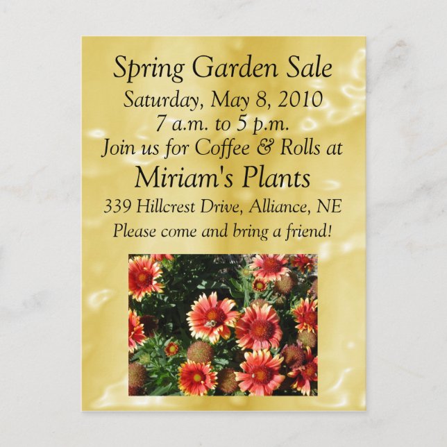 Postal Venta de jardines (Anverso)