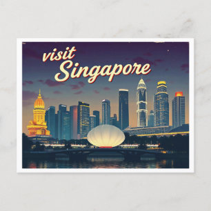 POSTAL VENTAJA DE ARTE DE SINGAPUR SKYLINE