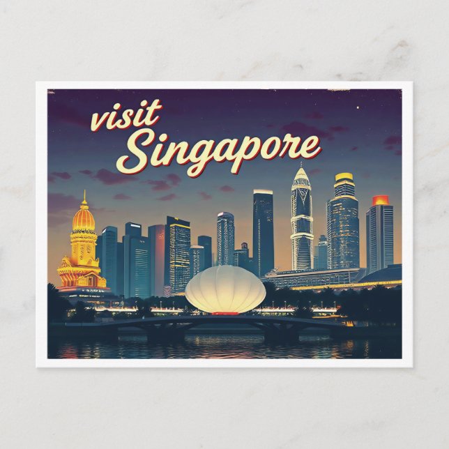 POSTAL VENTAJA DE ARTE DE SINGAPUR SKYLINE (Anverso)