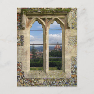 Postal Ventana antigua de la iglesia