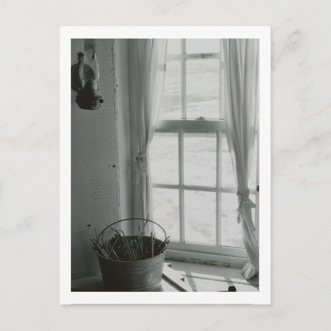 Postal Ventana de invierno apacible (Anverso)
