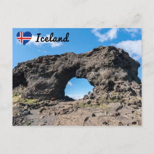 Postal Ventana de lava en Dimmuborgir, área de Myvatn - I