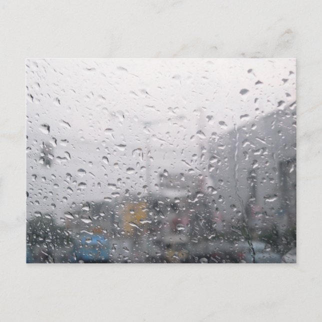 Postal Ventana de lluvia (Anverso)