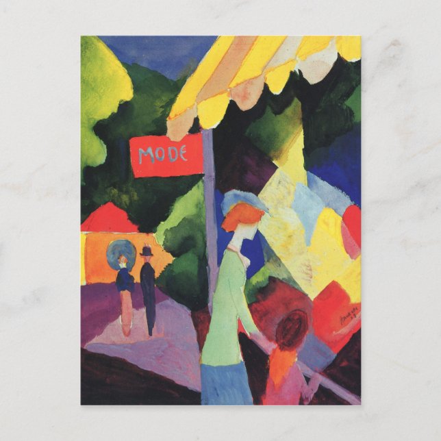 Postal Ventana de moda de August Macke (Anverso)