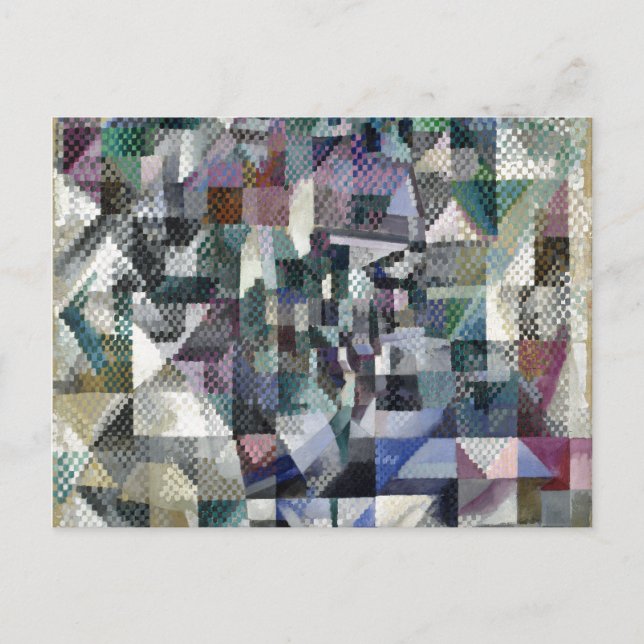 Postal Ventana de pintura de arte de resumen de resumen d (Anverso)