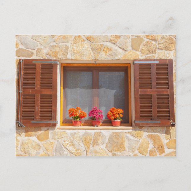 Postal Ventana de una finca española (Anverso)