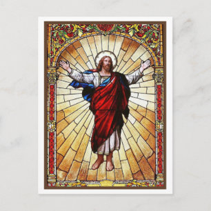 Postal Ventana de vidrio manchado CHRIST