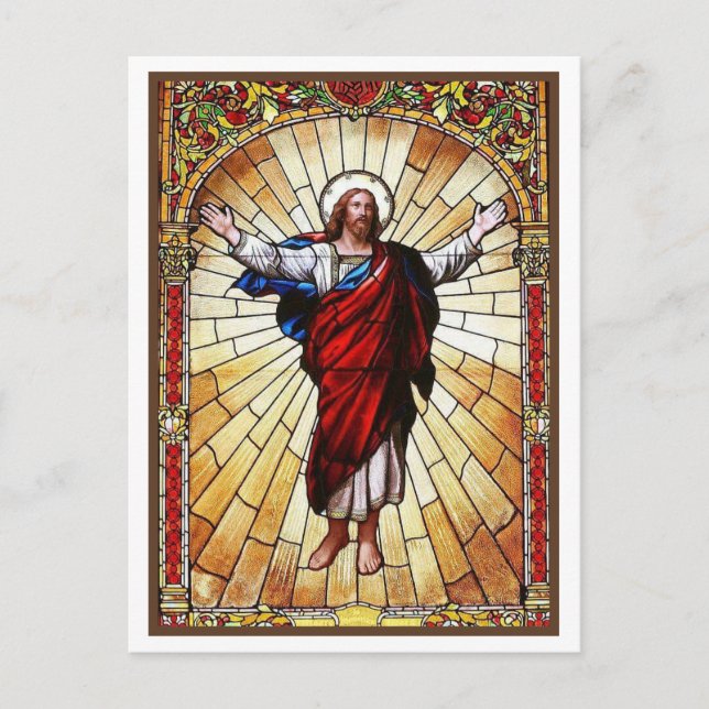Postal Ventana de vidrio manchado CHRIST (Anverso)