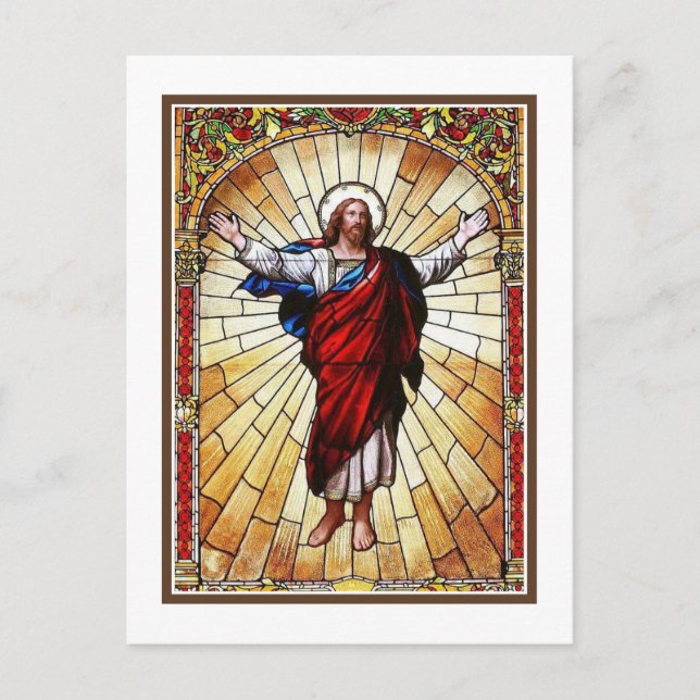 Postal Ventana de vidrio manchado CHRIST (Anverso)