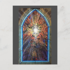 Postal Ventana de vidrio manchado de la iglesia
