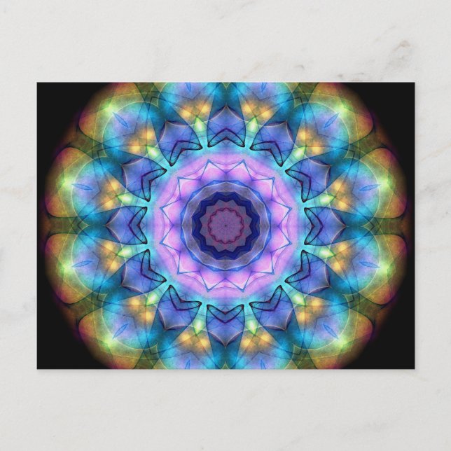 Postal Ventana de vidrio manchado Lilac (Anverso)