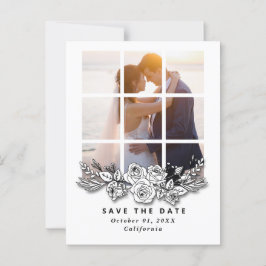 Postal Ventana elegante con boda de imágenes Guardar la f