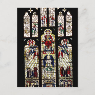 Postal Ventana en la Catedral de Worcester, siglo XV