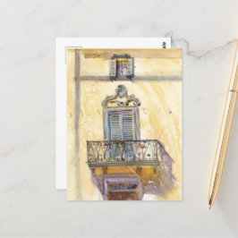 Postal Ventana italiana. Arte original de Sveta Mikhalevi