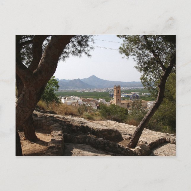 Postal Ventana por los árboles. (Anverso)