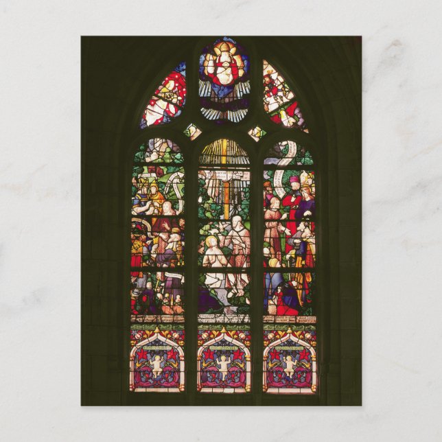 Postal Ventana que representa el bautismo de Cristo, 1490 (Anverso)