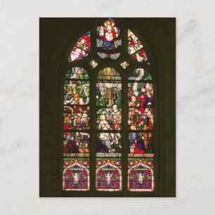 Postal Ventana que representa el bautismo de Cristo, 1490